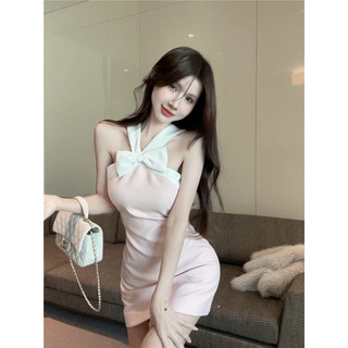 Đầm dự tiệc sang trọng Thiết kế khâu màu sắc tương phản Váy Mini gợi cảm