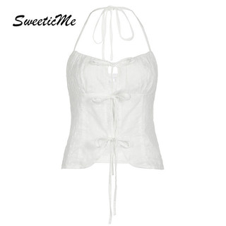 SweeticMe Nữ Mới Thời Trang Màu Trơn Dây Rỗng Tất Cả Trận Đấu Xe Tăng Áo Camisole