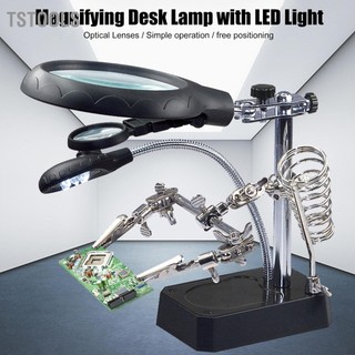 TSTOOLS Đèn bàn phóng đại LED kính lúp có kẹp phụ để kiểm tra và sửa chữa các thiết bị điện tử