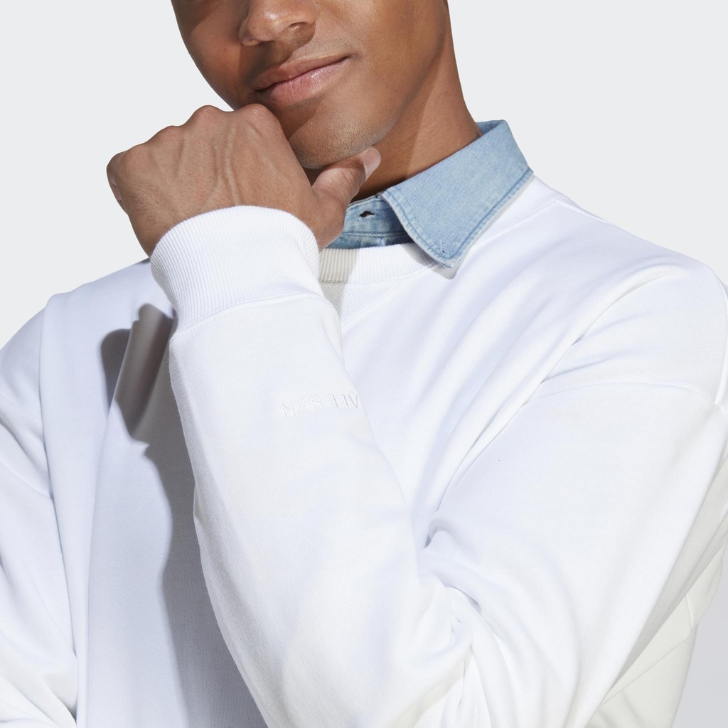 Adidas Phong cách sống Áo Sweatshirt Vải Thun Da Cá ALL SZN Nam trắng IC9805