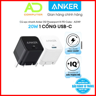 Củ sạc nhanh anker 312 powerport iii pd cube 20w - 1 cổng usb-c - a2149 - bảo hành 18 tháng viettel