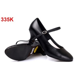 Giầy khiêu vũ dancesport standard nữ kdance 335 gót 6cm đế cao su - đen