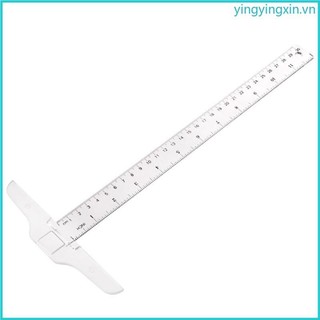 Yin 30cm 12 Thước đo thước chữ T bằng nhựa cm inch Dụng cụ đo tỷ lệ hai mặt