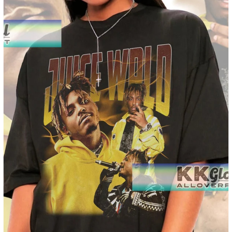 2024 bánh quế cho bạn bè Vintage Juice Wrld Bootleg Áo thun, Retro Juice Wrld Áo sơ mi lấy cảm hứng 