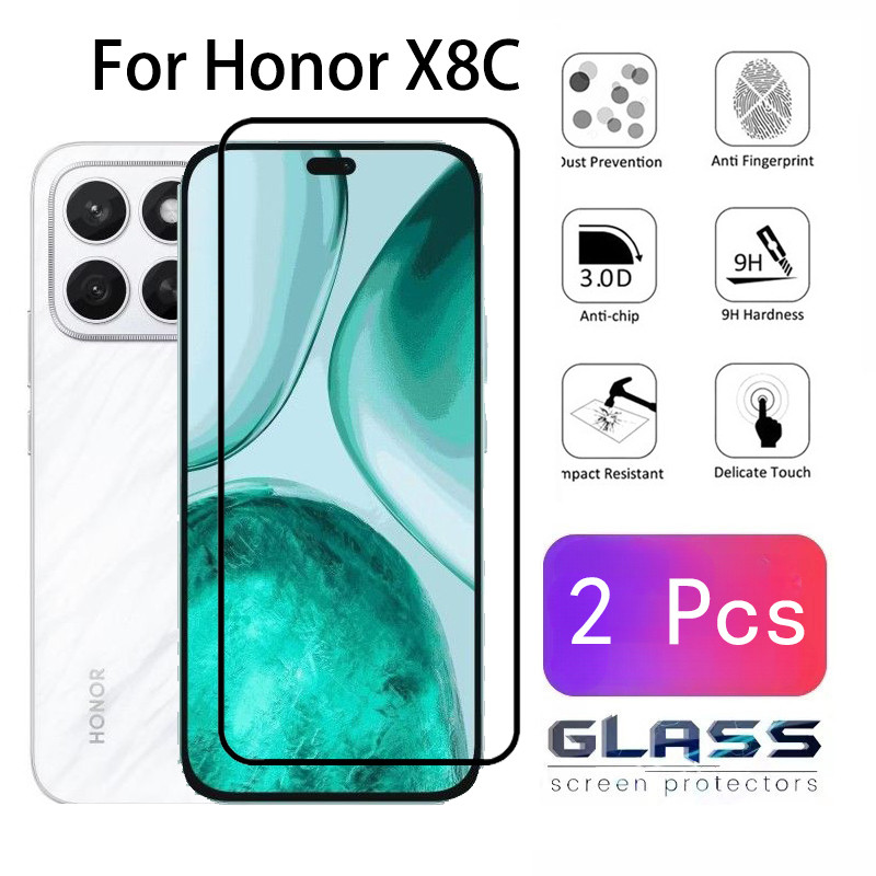2 Chiếc Honor X8C Kính Cường Lực Bảo Vệ Màn Hình Cho Honor X8C X7C X8B X7B X6B X8A X7A X6A 4G 5G Phi