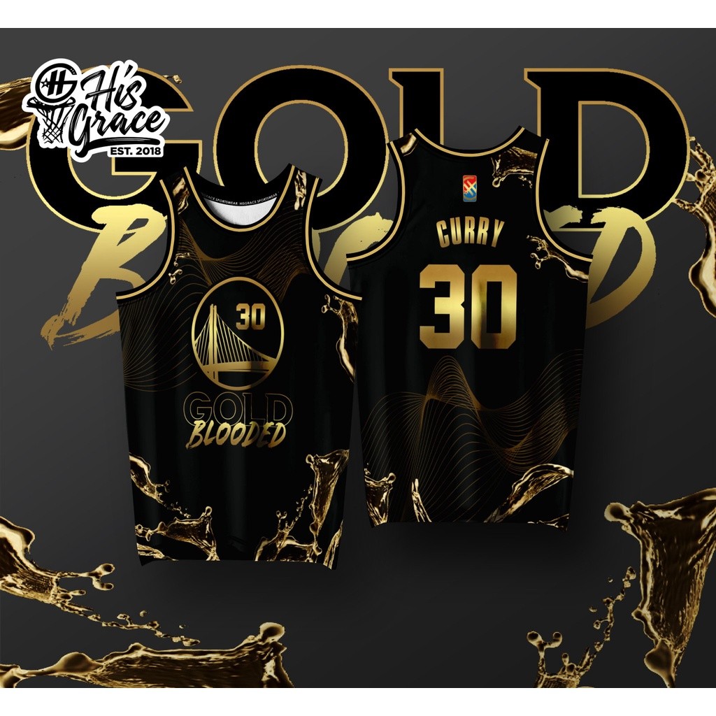 GSW GOLD BLOODED CURRY HG BASKETBALL JERSEY FULL SUBLIMATION