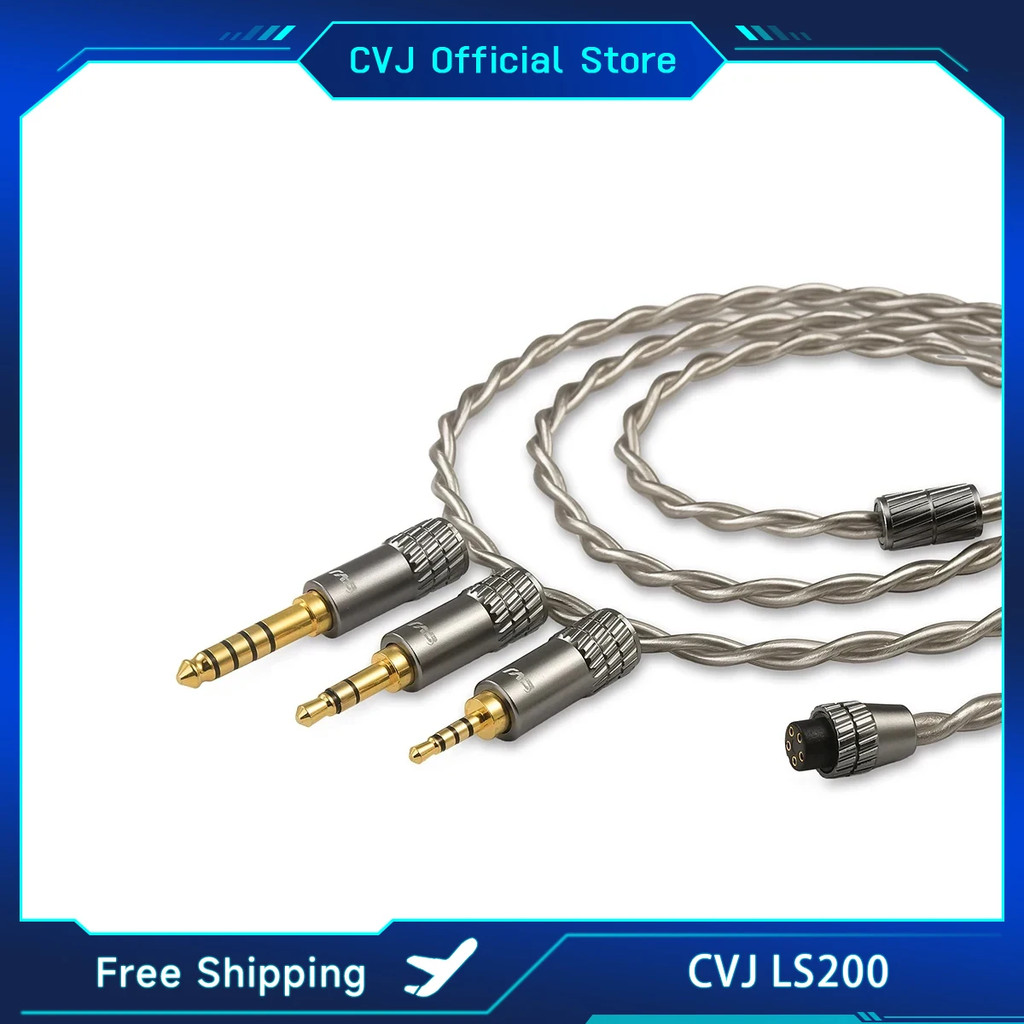 Cáp nâng cấp tai nghe HIFI mạ bạc CVJ LS200 cho TRN KZ SIMGOT CCA TFZ FiiO Hidizs NiceHCK