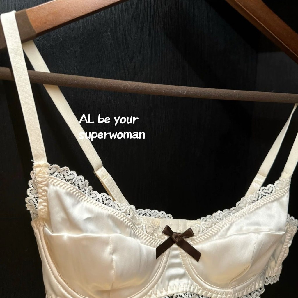 Đồ lót phong cách Pháp sexy satin ren thoải mái nâng ngực mùa hè siêu mỏng bộ áo ngực giảm kích thước ngực lớn chống chảy xệ | BigBuy360 - bigbuy360.vn