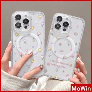 Mowin - Ốp điện thoại Cho iPhone 15 Pro Max iPhone 11 Ốp Lưng Từ Tính Mạnh Acrylic Trong Suốt Cứng Ban TPU Mềm Khung Chống Sốc bông hoa nhỏ dễ thương Tương thích với iPhone 14 13 12 11 XS XR 7Plus 8Plus