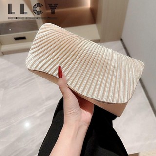 Llcy ví cầm tay đính kim sa vàng đồng thanh lịch cho nữ