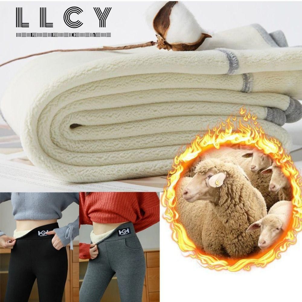 LLCY Quần Legging Lót Lông Cừu Dày Mềm Mại Lưng Cao Linh Hoạt Thời Trang Thu Đông Cho Nữ