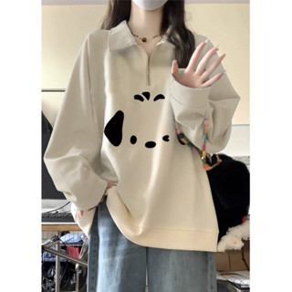 2024 Áo len cổ Polo mới dành cho nữ Plus Size Áo dài tay dáng rộng