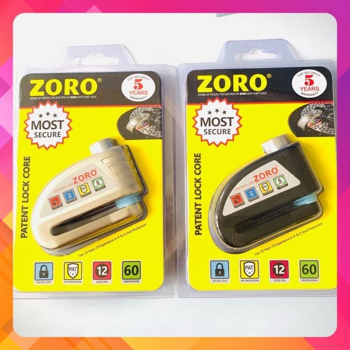 Ổ khóa đĩa xe máy báo động chống trộm ZORO⚡FREE SHIP⚡khóa phanh dĩa xe công nghệ Mỹ-bảo hành 5 năm