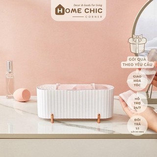 Hộp đựng bông tây trang để bàn, khay đựng mỹ phẩm, hộp phụ kiện phong cách tiểu thư Princess | HOME CHIC CORNER