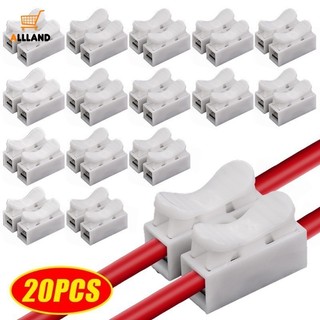 20 chiếc ch2 dây lò xo đầu nối nhanh điện uốn thiết bị đầu cuối khối nối cáp kẹp trắng dây thiết bị đầu cuối