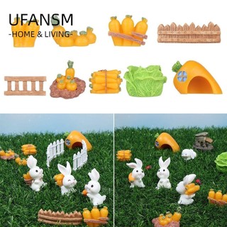 Đồ trang trí UFANSM tượng thỏ mini dễ thương độc đáo cho sân vườn