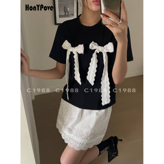 Honypove Thời Trang Phù Hợp Với Phong Cách Mới Top Ren Nơ Lớn Nửa Tay