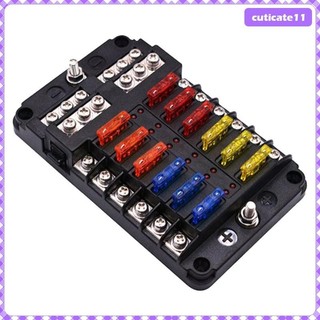 Khối cầu chì 12 chiều giá đỡ hộp cầu chì chống nước 32v 100a đèn led chỉ báo khối cầu chì