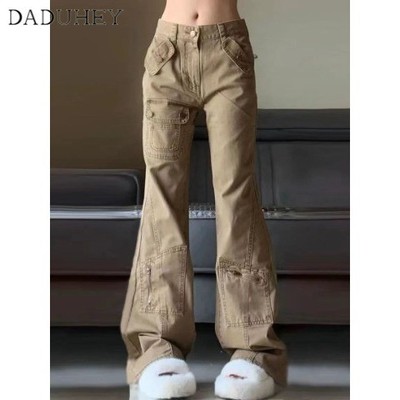 DaDuHey American Ins High Street Spotted Jeans Niche High Waist Loose Wide Leg Pants plus Size Trousers