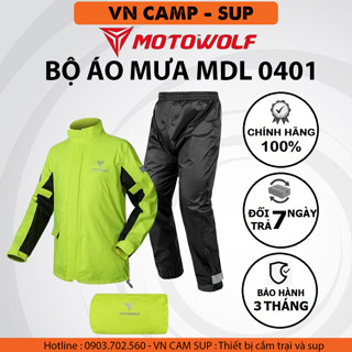 Bộ áo mưa cao cấp MOTOWOLF MDL0401 - Màu Xanh Neon