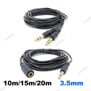 Dài 10m 20m 3.5 mm 3 cực âm thanh nam đến nam nữ jack cắm stereo aux nối dài kết nối dây cáp cho tai nghe tai nghe a1 vn8b1