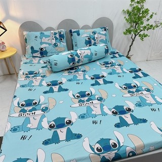 Bộ ga gối thun lạnh mẫu Gấu Stich đủ kích cỡ may theo yêu cầu / chăn ga gối Minh Anh