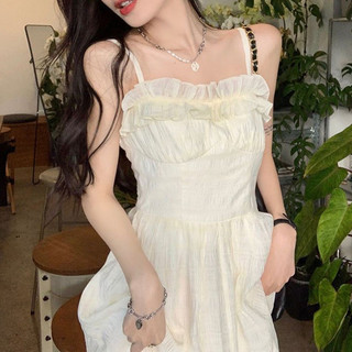 Sixty-eight🎀Đầm 2 dây Phiên bản Hàn Quốc váy dài mùa hè váy cổ tích NVZA164