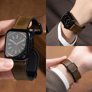  Dây Đeo Bằng Da Thật Dành Cho Đồng Hồ Thông Minh Apple Watch Series 11 10 9 8 7 6 5 SE 40mm 42mm 45mm 46mm 49mm 