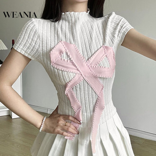 Áo thun ngắn tay cổ tròn nữ ngọt ngào WEANIA