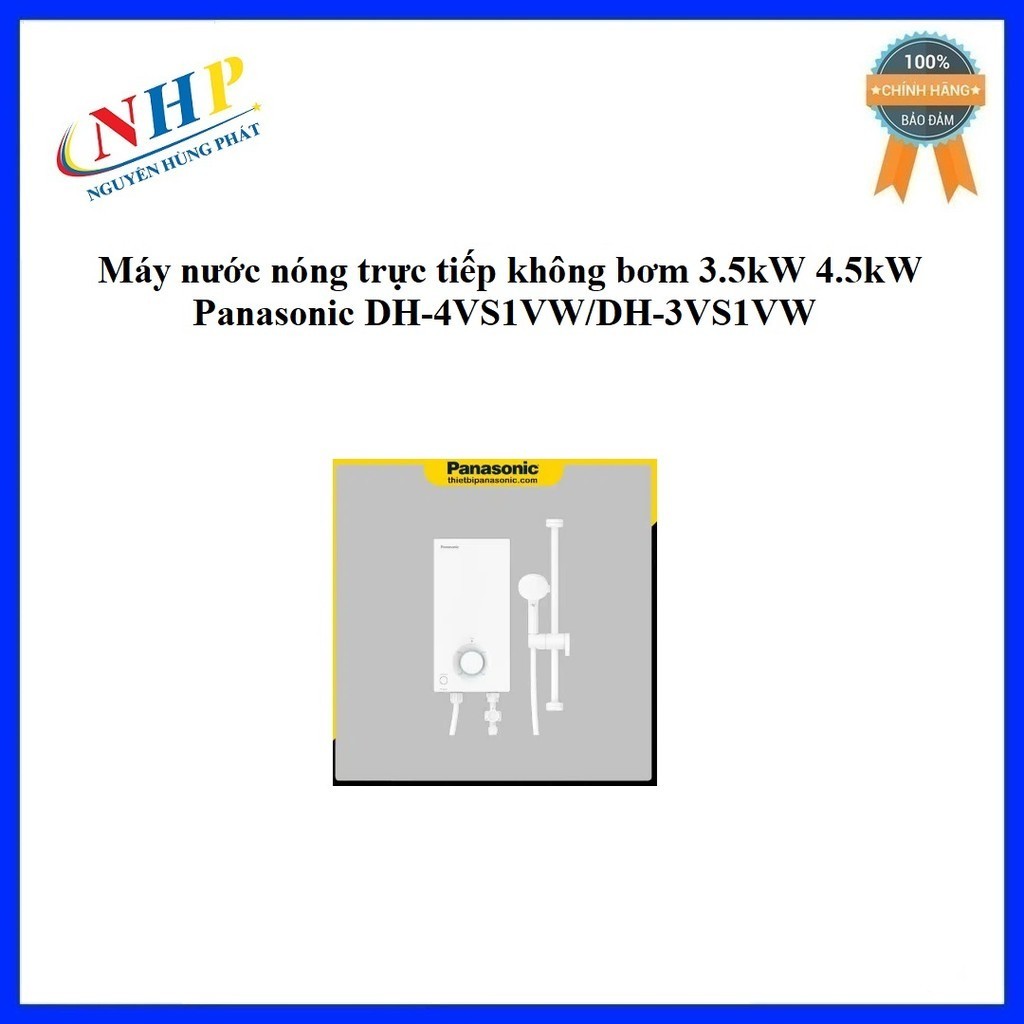Máy nước nóng trực tiếp không bơm 3.5kW 4.5kW Panasonic DH-4VS1VW/DH-3VS1VW