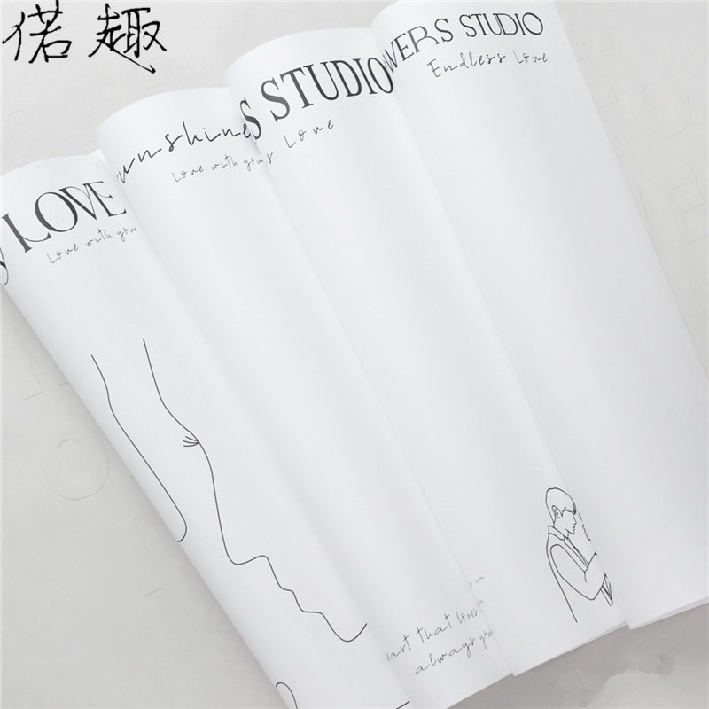 Tập 20 giấy gói hoa chữ LOVE studio khổ 30*40cm