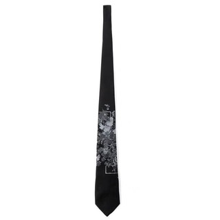 Yohji Yamamoto Tie Hoa và Xương In Hình Unisex Phong Cách Cảm Hứng Nguồn