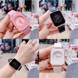 Đồng hồ nữ guou dây silicon mặt chữ nhật siêu hot kèm video ảnh thật
