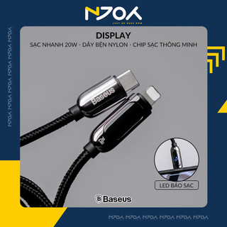 Cáp Sạc Nhanh 20W Baseus Có Màn Hình Led Chân Cắm Type C Cho Điện Thoại iPhone 14 Pro Max 13 12 11