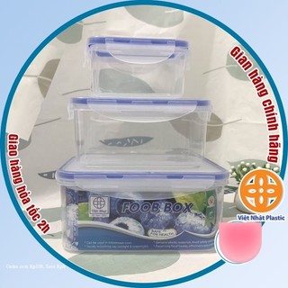 Bộ 3 hộp nhựa chữ nhật đựng thực phẩm, bảo quản thức ăn tiện lợi, an toàn (MS: 6530) –br 01353