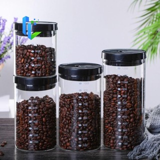 Bình kín thủy tinh GOFIDIN, Bình đựng hạt cà phê trong suốt cấp thực phẩm, Nắp kín khí tròn tốt nghiệp Bình đựng thực phẩm chống ẩm Đường