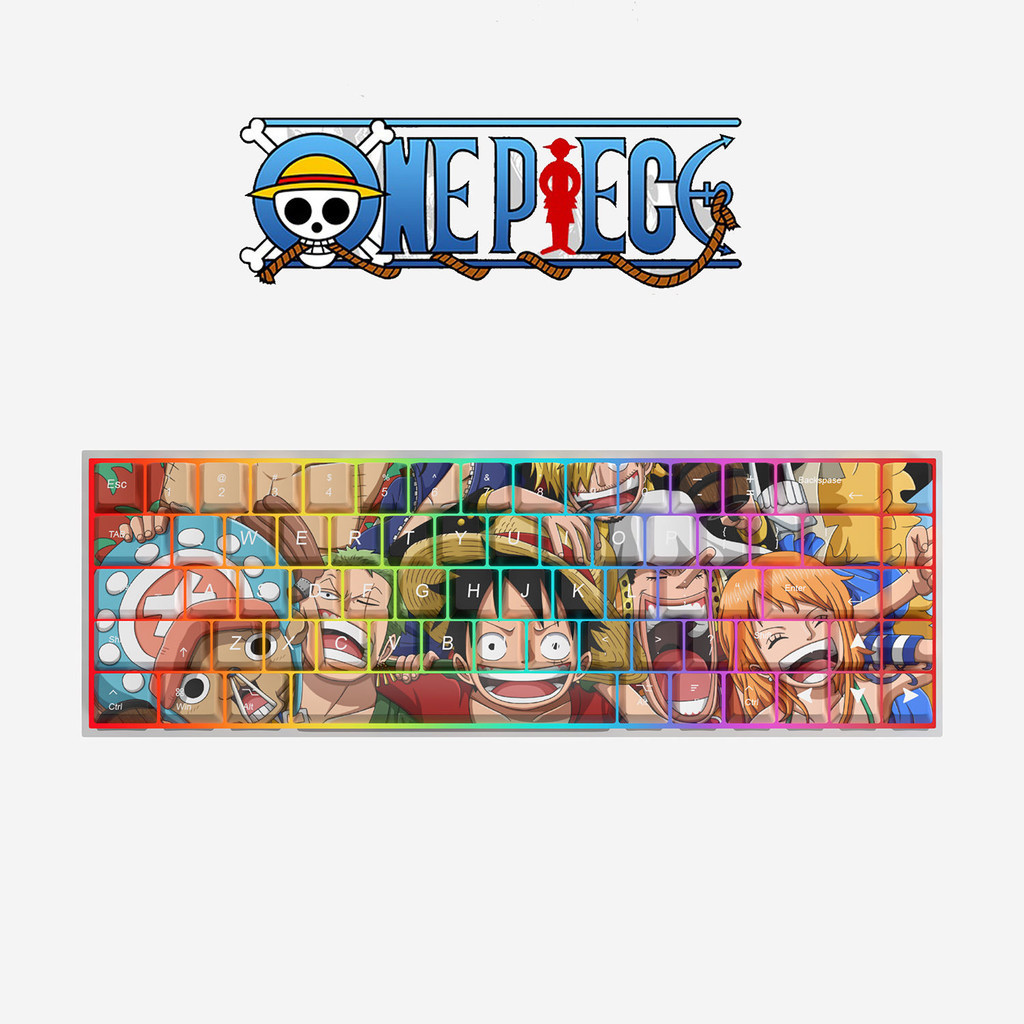 One Piece Luffy Keycap Cherry Profile PBT Năm Mặt Thăng Hoa 61 / 68 Bàn Phím Cơ Keycap Anime Nhật Bản Cool Keycaps