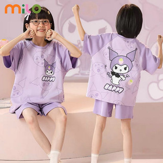 Milo / / Bộ đồ ngủ bé gái mới mùa hè ngắn tay mỏng hoạt hình trẻ em bộ quần áo tại nhà cho trẻ lớn và bé gái có thể mặc bên ngoài