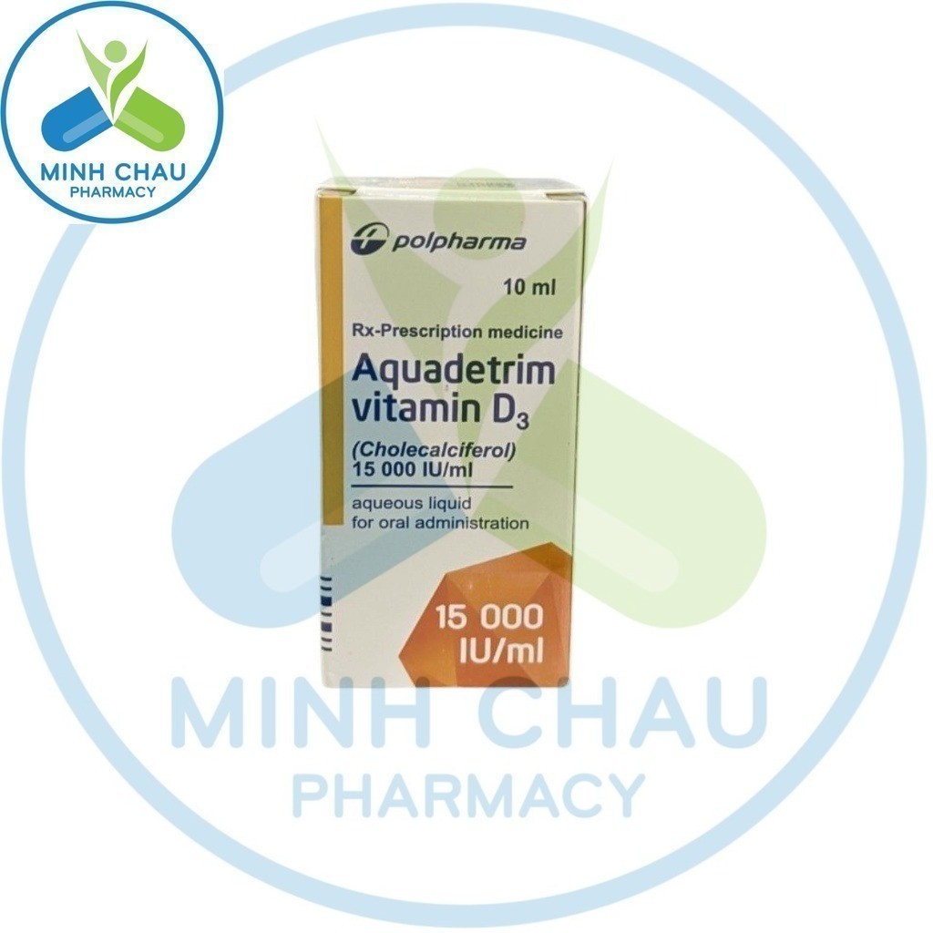 Aquadetrim Vitamin D3 lọ 10ml nhập khẩu hỗ trợ hấp thu canxi, giúp bé ngủ ngon, phát triển chiều cao, chống còi xương