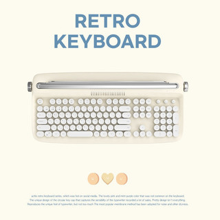 Actto B503 Bluetooth Máy Đánh Chữ Văn Phòng Không Dây Cảm Giác Bàn Phím Cho Máy Tính Bảng Thời Trang Chung Retro Tròn Keycaps Tiếng Anh Hồng