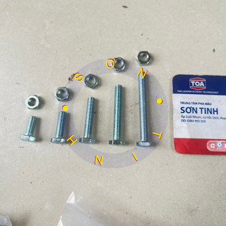 Combo 5 con Bu Lông Lục Giác và con tán M6 bulong tán bộ Ốc lục giác
