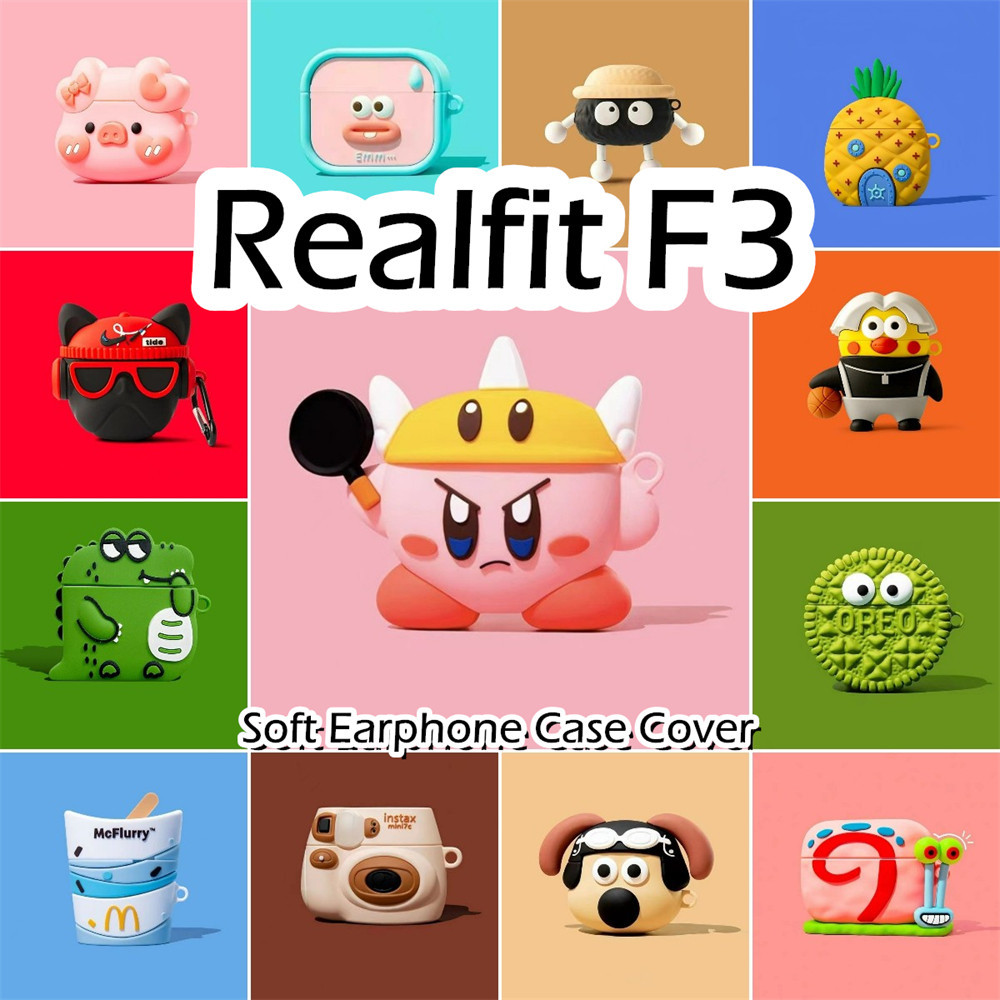 [Còn hàng] Dành cho Ốp lưng Realfit F3 Vỏ tai nghe silicon mềm hoạt hình hợp thời trang NO.2