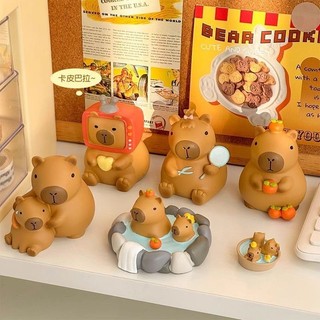  Đậu nhỏ Kapibara Hộp bí ẩn Capybara dễ thương Hình búp bê hoạt hình Hình để bàn Trang trí búp bê Trẻ em Quà tặng nữ
