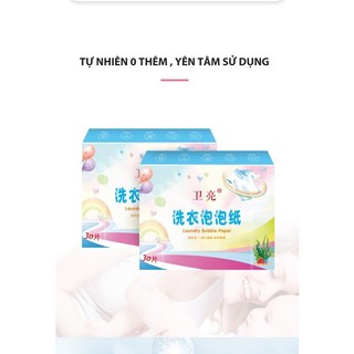  Giấy giặt quần áo , 1 hộp 30 miếng , tan trong nước , đánh sạch những vết bẩn