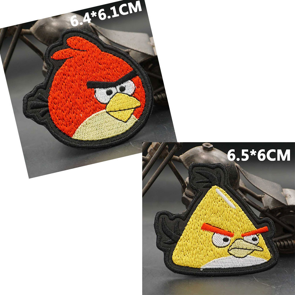 [Tùy chỉnh] AQ Hoạt hình thêu Angry Birds AA 3D Velcro Miếng dán / Huy hiệu / băng đô / Trang trí bi