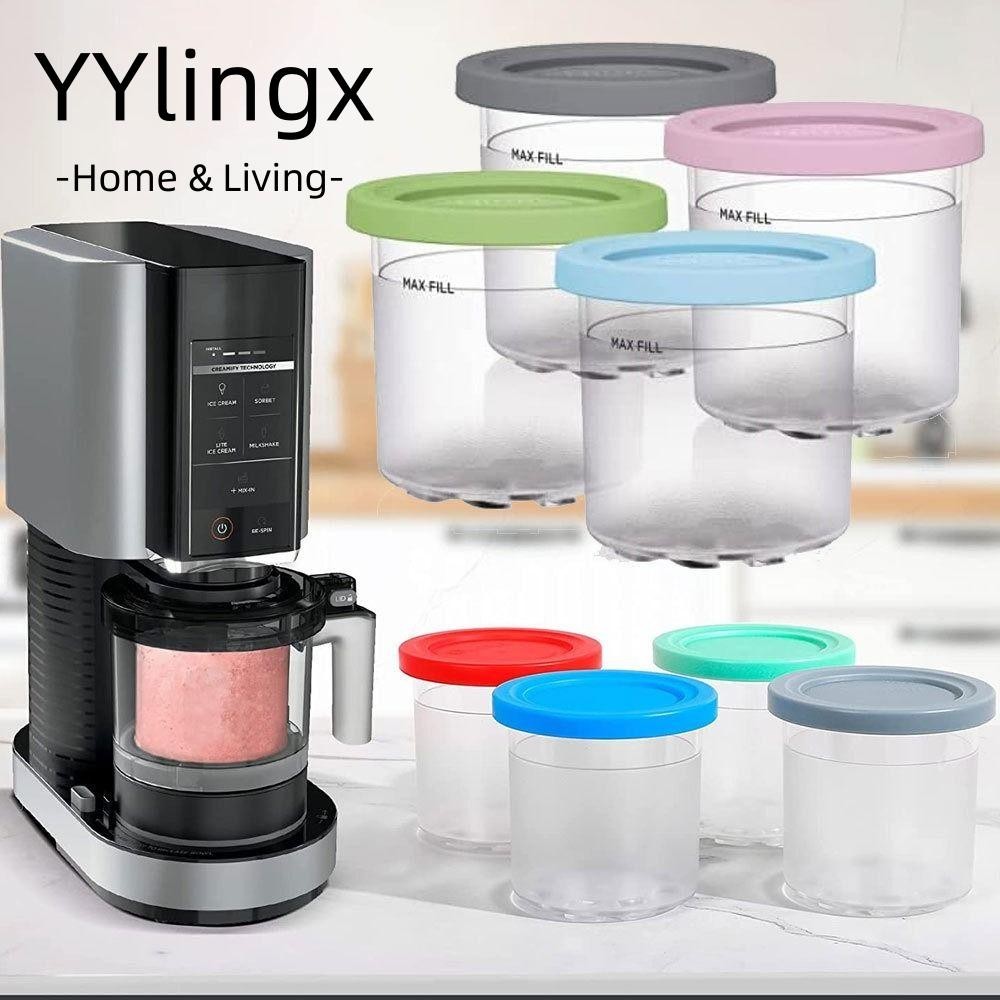 YYlingx  2 / 4 Chiếc Hộp Đựng Kem Tổ Chức Tiện Ích Nhà Bếp Rò Rỉ Chai Bảo Quản Lọ Cho Ninja Creami C