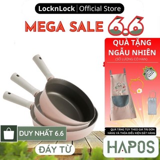 Chảo Suit LocknLock đáy bếp từ chống dính Chính hãng, dẫn nhiệt tốt, Màu hồng, size 22cm-24cm-26cm, - HAPOS OFFICIAL