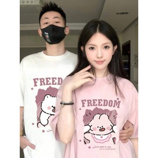 Siêu Dễ Thương In Hình Hoạt Hình Lớn Rời Ngắn Tay Áo nam / Nữ Mùa Hè Mới Phong Cách Hàn Quốc Ins Thời Trang Cổ Tròn Top