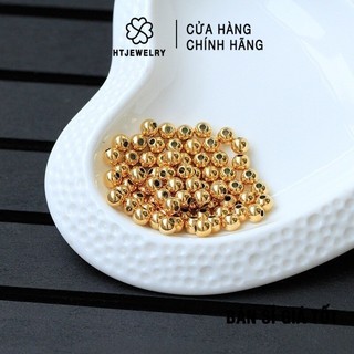Bạc s925: charm bi bạc mạ vàng 4mm cao cấp htjewelry ph385