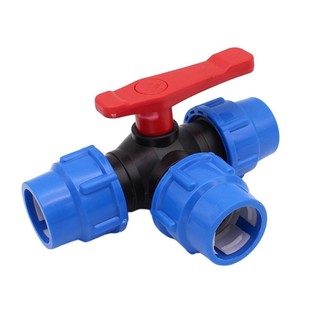 ⭐ya _ gd⭐ ống pe van bi 3 chiều 20 / 25 / 32 / 40 / 50mm van nhựa van bi van